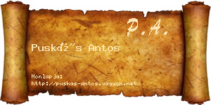 Puskás Antos névjegykártya